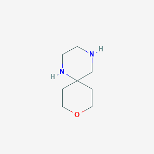 molecular formula C8H16N2O B1456905 9-Oxa-1,4-diazaspiro[5.5]undecane CAS No. 303802-17-7
