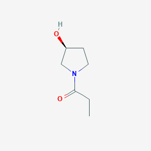 molecular formula C7H13NO2 B1456910 1-((S)-3-hydroxy-pyrrolidin-1-yl)-propan-1-one CAS No. 1354691-46-5