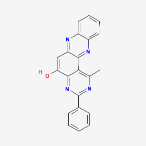 molecular formula C21H14N4O B14569165 Pyrimido[5,4-a]phenazin-5-ol, 1-methyl-3-phenyl- CAS No. 61416-96-4