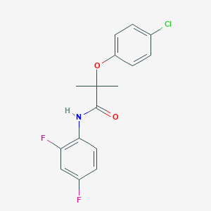molecular formula C16H14ClF2NO2 B14569184 Propanamide, 2-(4-chlorophenoxy)-N-(2,4-difluorophenyl)-2-methyl- CAS No. 61887-31-8