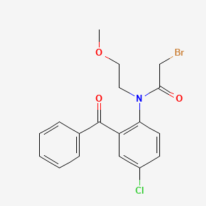 molecular formula C18H17BrClNO3 B14569190 Acetamide, N-(2-benzoyl-4-chlorophenyl)-2-bromo-N-(2-methoxyethyl)- CAS No. 61554-03-8
