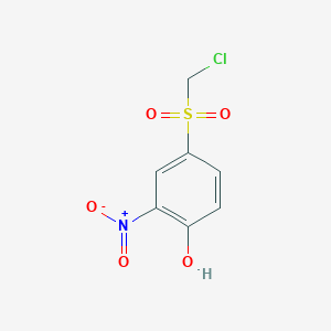 molecular formula C7H6ClNO5S B14569340 4-(Chloromethanesulfonyl)-2-nitrophenol CAS No. 61496-92-2