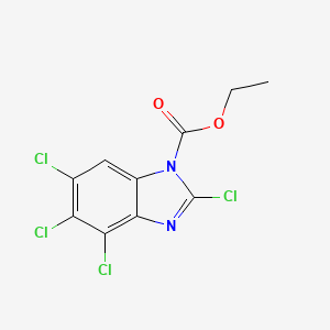 molecular formula C10H6Cl4N2O2 B14569343 Ethyl 2,4,5,6-tetrachloro-1H-benzimidazole-1-carboxylate CAS No. 61656-21-1