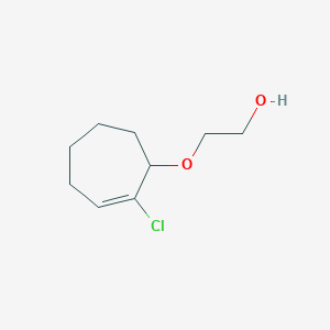 molecular formula C9H15ClO2 B14569377 Ethanol, 2-[(2-chloro-2-cyclohepten-1-yl)oxy]- CAS No. 61692-14-6