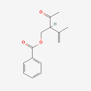 molecular formula C14H16O3 B14569384 2-Acetyl-3-methylbut-3-en-1-yl benzoate CAS No. 61345-98-0