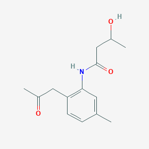molecular formula C14H19NO3 B14569400 Butanamide, 3-hydroxy-N-[5-methyl-2-(2-oxopropyl)phenyl]- CAS No. 61564-07-6