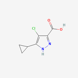 molecular formula C7H7ClN2O2 B1456942 4-chloro-3-cyclopropyl-1H-pyrazole-5-carboxylic acid CAS No. 1291275-83-6