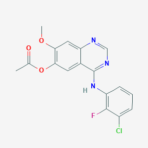 molecular formula C17H13ClFN3O3 B1456943 4-((3-Chloro-2-fluorophenyl)amino)-7-methoxyquinazolin-6-yl acetate CAS No. 740081-22-5