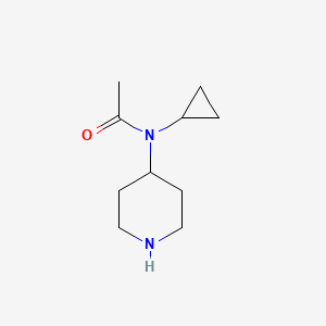 molecular formula C10H18N2O B1456947 N-Cyclopropyl-N-(piperidin-4-yl)acetamide CAS No. 1131739-82-6
