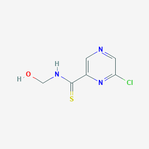 molecular formula C6H6ClN3OS B14569473 Pyrazinecarbothioamide, 6-chloro-N-(hydroxymethyl)- CAS No. 61689-60-9