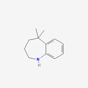 molecular formula C12H17N B1456952 5,5-dimethyl-2,3,4,5-tetrahydro-1H-1-benzazepine CAS No. 22991-42-0