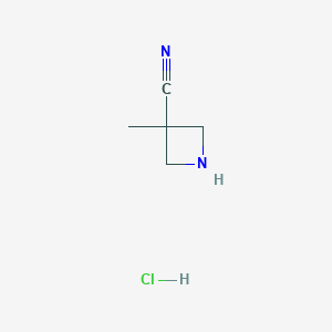 molecular formula C5H9ClN2 B1456959 3-Methylazetidine-3-carbonitrile hydrochloride CAS No. 936850-33-8