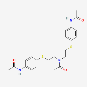 molecular formula C23H29N3O3S2 B14569608 Propanamide, N,N-bis[2-[[4-(acetylamino)phenyl]thio]ethyl]- CAS No. 61455-01-4
