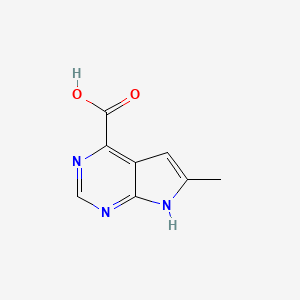 molecular formula C8H7N3O2 B1456963 6-Methyl-7H-pyrrolo[2,3-D]pyrimidine-4-carboxylic acid CAS No. 1095822-86-8