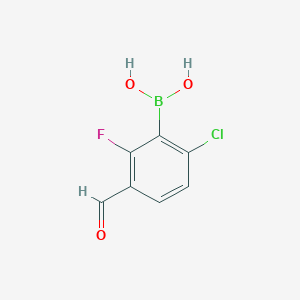 molecular formula C7H5BClFO3 B1456967 6-氯-2-氟-3-甲酰基苯硼酸 CAS No. 1451393-10-4