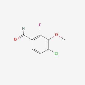 molecular formula C8H6ClFO2 B1456977 4-Chloro-2-fluoro-3-methoxybenzaldehyde CAS No. 1002344-97-9