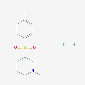 molecular formula C13H20ClNO2S B14569777 Piperidine, 1-methyl-3-[(4-methylphenyl)sulfonyl]-, hydrochloride CAS No. 61609-39-0