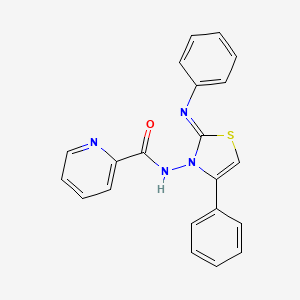 molecular formula C21H16N4OS B14569783 N-[(2Z)-4-Phenyl-2-(phenylimino)-1,3-thiazol-3(2H)-yl]pyridine-2-carboxamide CAS No. 61690-96-8