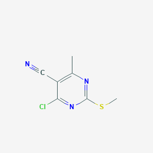 molecular formula C7H6ClN3S B1456979 4-Chloro-6-methyl-2-(methylthio)pyrimidine-5-carbonitrile CAS No. 1208170-17-5
