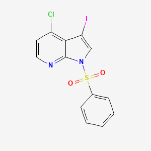 molecular formula C13H8ClIN2O2S B1456980 1-(benzenesulfonyl)-4-chloro-3-iodo-1H-pyrrolo[2,3-b]pyridine CAS No. 1203566-61-3