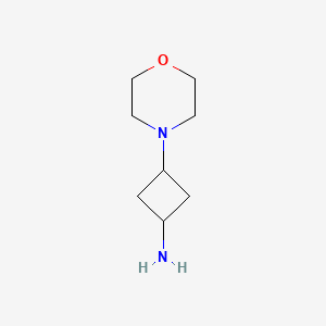molecular formula C8H16N2O B1456982 Cyclobutanamine, 3-(4-morpholinyl)- CAS No. 878155-06-7