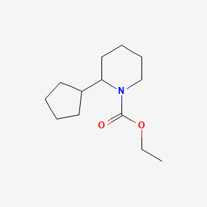 molecular formula C13H23NO2 B14569859 Ethyl 2-cyclopentylpiperidine-1-carboxylate CAS No. 61423-19-6