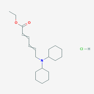 molecular formula C20H34ClNO2 B14569909 Ethyl 6-(dicyclohexylamino)hexa-2,4-dienoate;hydrochloride CAS No. 61347-04-4