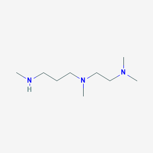 molecular formula C9H23N3 B1456995 (3-{[2-(Dimethylamino)ethyl](methyl)amino}propyl)(methyl)amine CAS No. 1342437-21-1