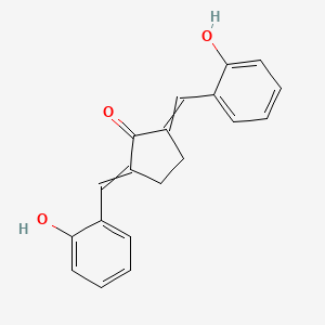 molecular formula C19H16O3 B14570040 Cyclopentanone, 2,5-bis[(2-hydroxyphenyl)methylene]- CAS No. 61390-20-3