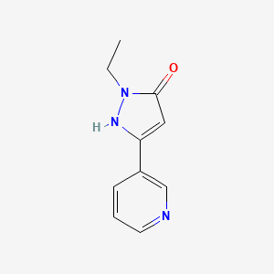 molecular formula C10H11N3O B1457005 2-ethyl-5-pyridin-3-yl-2H-pyrazol-3-ol CAS No. 1279105-79-1