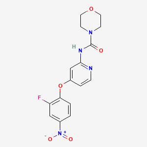 molecular formula C16H15FN4O5 B1457013 N-[4-(2-fluoro-4-nitrophenoxy)pyridin-2-yl]morpholine-4-carboxamide CAS No. 864245-86-3