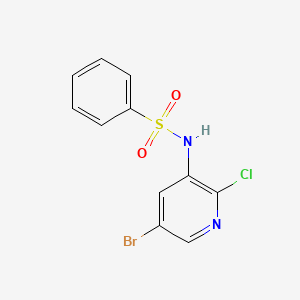 molecular formula C11H8BrClN2O2S B1457015 N-(5-Bromo-2-chloropyridin-3-yl)benzenesulfonamide CAS No. 1083326-17-3