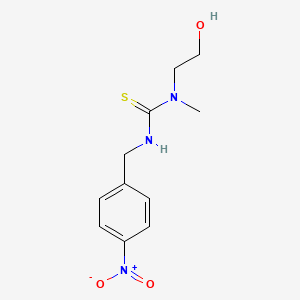 molecular formula C11H15N3O3S B14570197 N-(2-Hydroxyethyl)-N-methyl-N'-[(4-nitrophenyl)methyl]thiourea CAS No. 61290-81-1