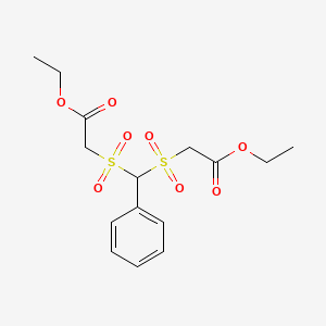 molecular formula C15H20O8S2 B14570241 Acetic acid, 2,2'-[(phenylmethylene)bis(sulfonyl)]bis-, diethyl ester CAS No. 61713-32-4