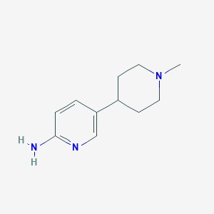 molecular formula C11H17N3 B1457026 5-(1-甲基哌啶-4-基)吡啶-2-胺 CAS No. 1346673-25-3