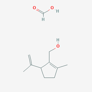 molecular formula C11H18O3 B14570267 Formic acid;(2-methyl-5-prop-1-en-2-ylcyclopenten-1-yl)methanol CAS No. 61553-42-2