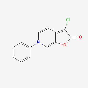 molecular formula C13H8ClNO2 B14570281 Furo[2,3-c]pyridin-2(6H)-one, 3-chloro-6-phenyl- CAS No. 61603-36-9