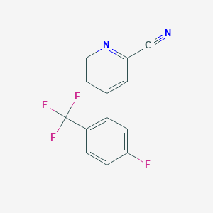 molecular formula C13H6F4N2 B1457030 4-(5-Fluoro-2-trifluoromethylphenyl)pyridine-2-carbonitrile CAS No. 1219454-52-0