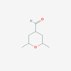 molecular formula C8H14O2 B1457031 2,6-Dimethyl-tetrahydro-pyran-4-carbaldehyde CAS No. 1212021-29-8