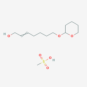 molecular formula C13H26O6S B14570340 Methanesulfonic acid;7-(oxan-2-yloxy)hept-2-en-1-ol CAS No. 61659-33-4