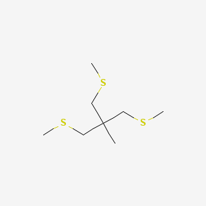 molecular formula C8H18S3 B14570345 Propane, 2-methyl-1,3-bis(methylthio)-2-[(methylthio)methyl]- CAS No. 61582-69-2