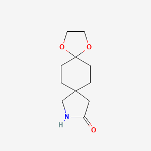 molecular formula C11H17NO3 B1457035 1,4-Dioxa-10-azadispiro[4.2.4^{8}.2^{5}]tetradecan-11-one CAS No. 914780-95-3