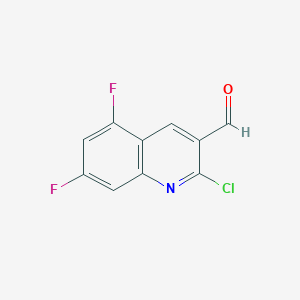 molecular formula C10H4ClF2NO B1457037 2-氯-5,7-二氟喹啉-3-甲醛 CAS No. 956631-90-6