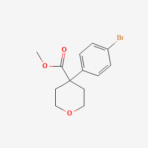 molecular formula C13H15BrO3 B1457042 4-(4-Bromo-phenyl)-tetrahydro-pyran-4-carboxylic acid methyl ester CAS No. 894399-90-7