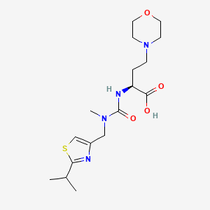 molecular formula C17H28N4O4S B1457044 (S)-2-(3-((2-isopropylthiazol-4-yl)methyl)-3-methylureido)-4-morpholinobutanoic acid CAS No. 1004316-92-0