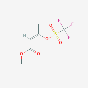 molecular formula C6H7F3O5S B145705 Methyl 3-(trifluoromethylsulfonyloxy)crotonate CAS No. 133559-43-0