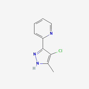 molecular formula C9H8ClN3 B1457051 2-(4-chloro-5-methyl-1H-pyrazol-3-yl)pyridine CAS No. 855343-76-9