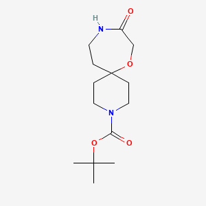 molecular formula C14H24N2O4 B1457053 Tert-butyl 9-oxo-7-oxa-3,10-diazaspiro[5.6]dodecane-3-carboxylate CAS No. 1179338-64-7