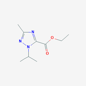molecular formula C9H15N3O2 B1457062 1H-1,2,4-Triazole-5-carboxylic acid, 3-methyl-1-(1-methylethyl)-, ethyl ester CAS No. 1282517-47-8