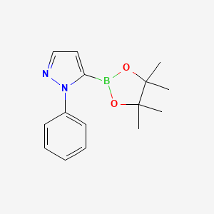 molecular formula C15H19BN2O2 B1457068 1-Phenyl-5-(4,4,5,5-tetramethyl-1,3,2-dioxaborolan-2-yl)-1H-pyrazole CAS No. 1238702-58-3